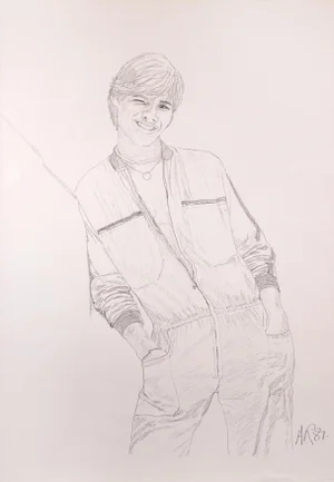 Anthony Roaland, Portrait of a Boy, Pencil on Paper, 1981
