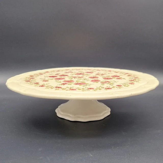 1920s Ceramic Ceramic Cake Plate with Stand, 1920s For Sale - Image 5 of 5