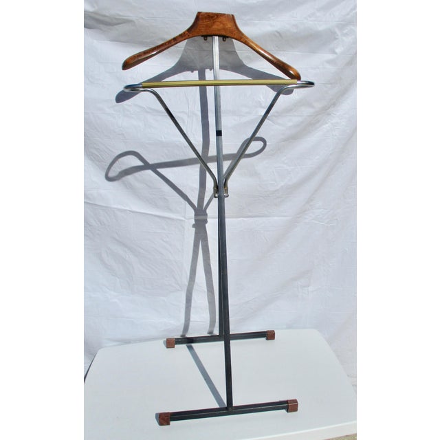 1950s Italian Walnut and Aluminum Wardrobe Butler Chairish