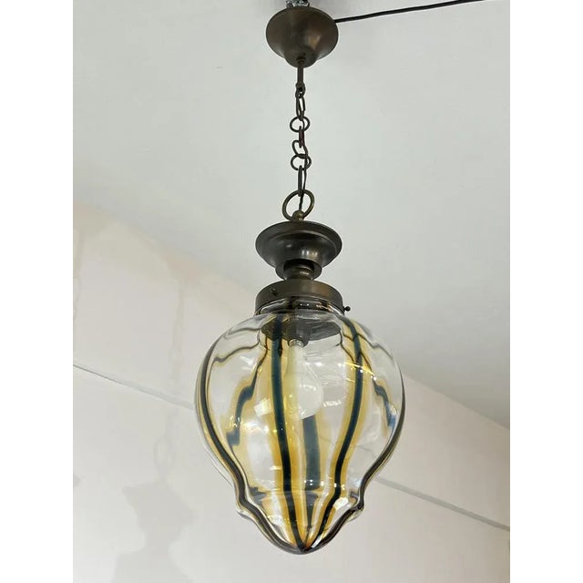 Black Murano Glass Ceiling Light, Italy, 1960s For Sale - Image 8 of 9