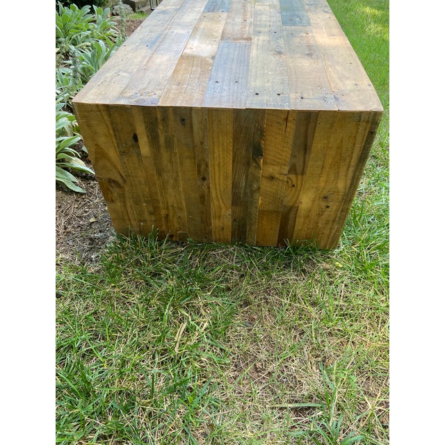 Brown 1990s Reclaimed Wood Coffee Table For Sale - Image 8 of 8