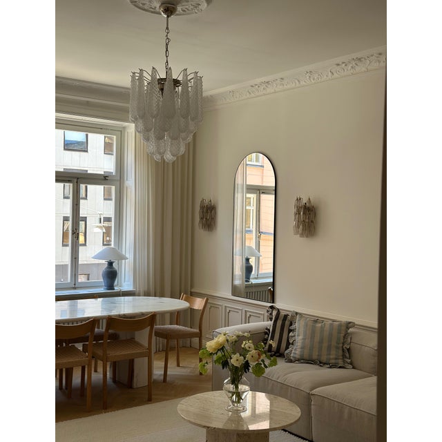 Wall Lamps with Handmade Beige Murano Glass Prisms, Set of 2 For Sale - Image 3 of 8