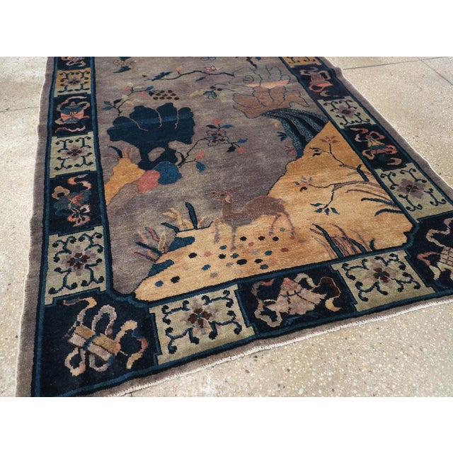 Galerie Shabab Collection Mid-20th Century Chinese Art Deco Accent Rug For Sale In New York - Image 6 of 8