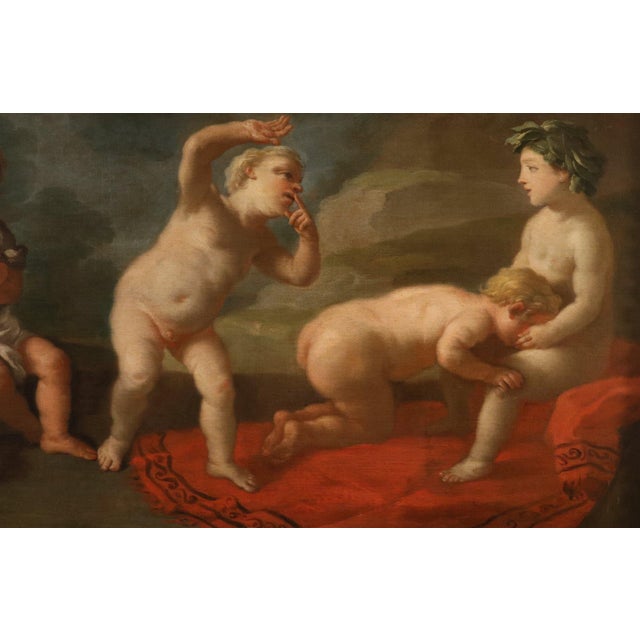 Francesco De Mura, Nude, The Slapping Game, 18th Century, Oil Painting on Canvas, Framed For Sale - Image 4 of 12