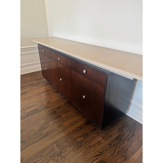 2010s Michael Heltzer Stone and Wood Console Table One of a Kind For Sale - Image 5 of 7