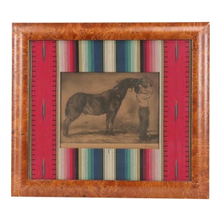 Early 20th Century Man Feeding Horse "Les Deux Amis" [Coussons Etching] For Sale
