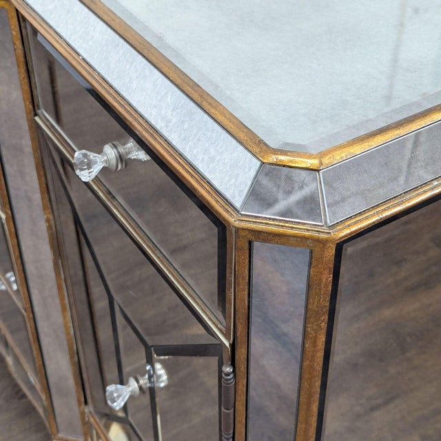 Collette Antique Mirrored Breakfront Server For Sale - Image 9 of 9