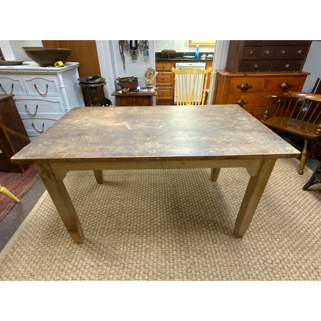 Farmhouse 20th Century Handcrafted Farm Table For Sale - Image 3 of 9