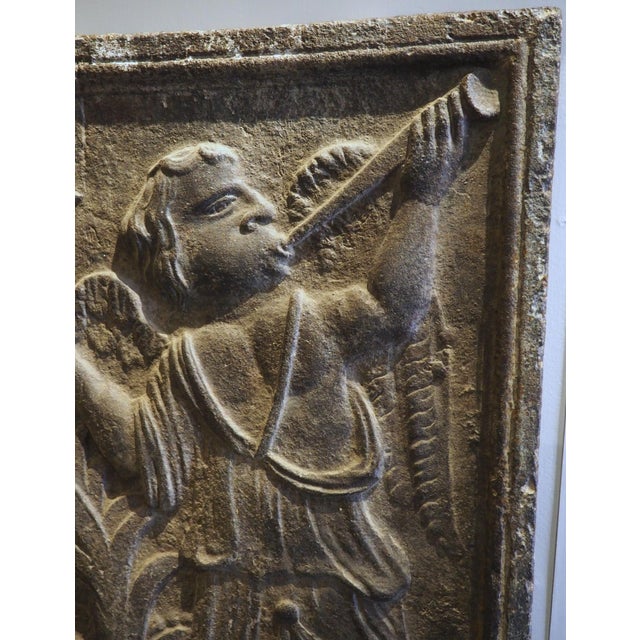 Large 17th Century French Cast Iron Heraldic Fireback, the House of Lorraine For Sale - Image 13 of 18