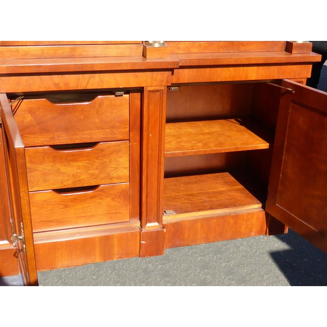 Vintage Baker Furniture Federal Style Solid Wood China Hutch