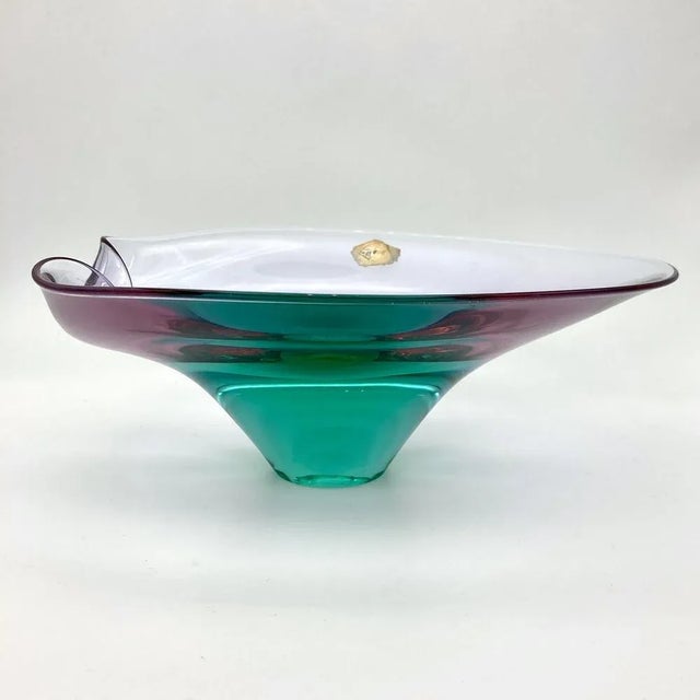 Mid-Century Modern Artglass Bowl by Železný Brod Glassworks For Sale - Image 3 of 8