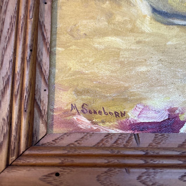 1970’s Original Still Life With Pitcher and Flowers on Canvas For Sale - Image 4 of 5