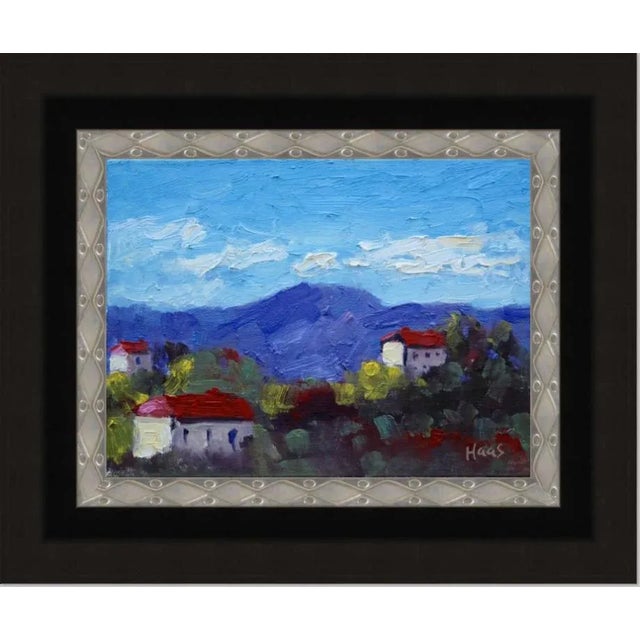 "Red Roofs, Italy" Contemporary Impressionist Italian Landscape Oil Painting For Sale - Image 9 of 12