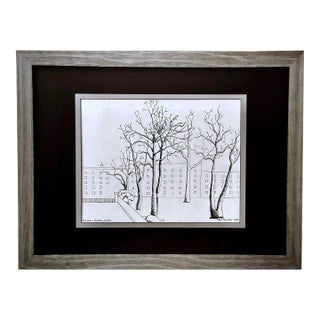 Original Mid-Century Etching of Ennismore Gardens London #1 of 2 For Sale