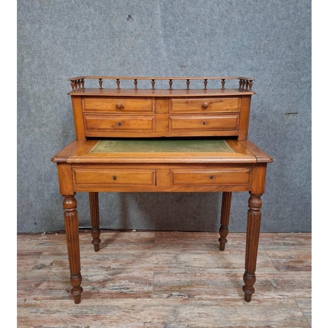 Antique 19th Century Louis Philippe Walnut Desk with Tiered Top For Sale - Image 11 of 11