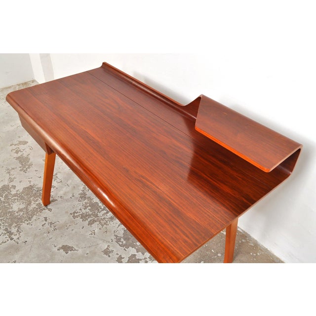 Vintage Teak Bent Desk, 1980s For Sale - Image 15 of 16