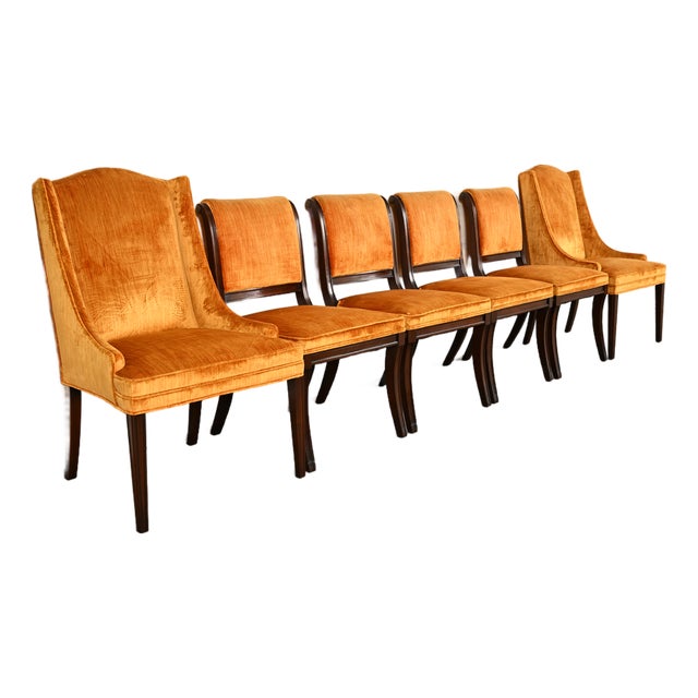 Kittinger Regency Carved Mahogany Dining Chairs, Set of Six For Sale