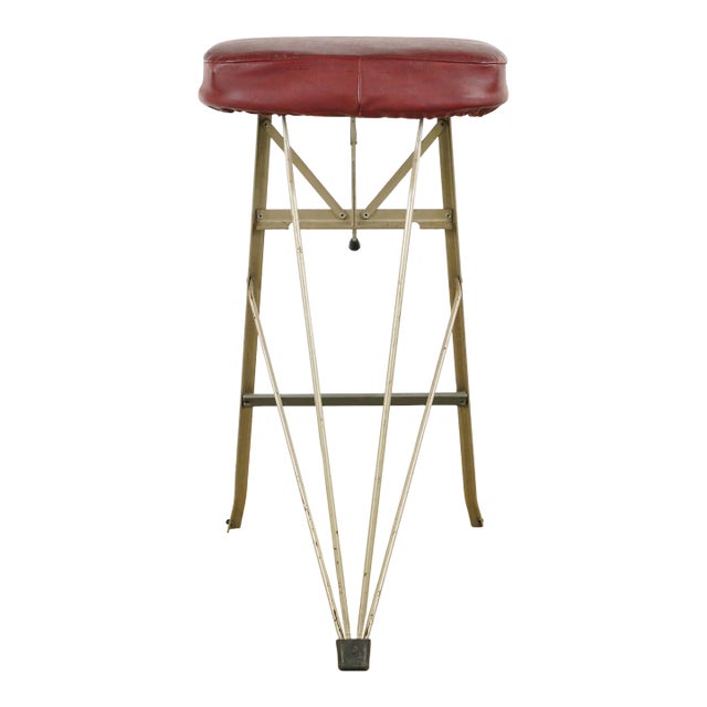 Vintage 1950s French Industrial Libellule Workshop Stool For Sale