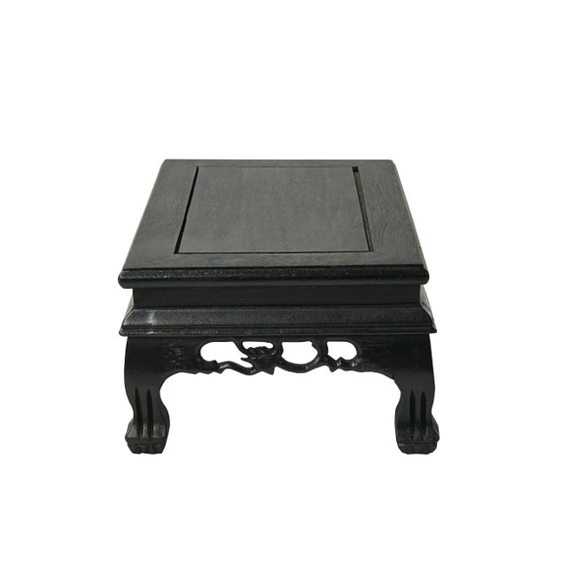 9" Brown Feather Pattern Rectangular Wood Display Stand Riser Easel For Sale In San Francisco - Image 6 of 7