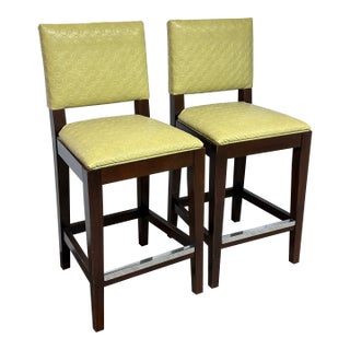 Kravet for Hickory Chair Oakland Bar Stools, Pair For Sale