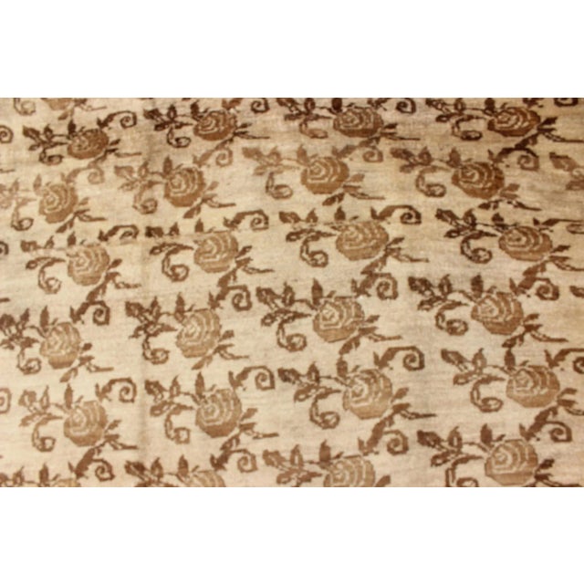 Textile Antique Turkish Konya Rug With All-Over Floral Pattern in Taupe and Brown For Sale - Image 7 of 10