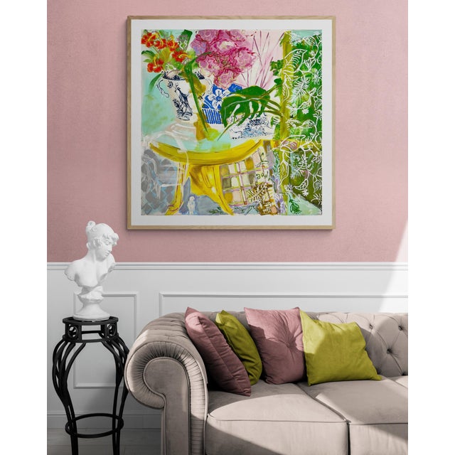 Green "Garden Room" an Original Colorful Painting by Shann Spishak For Sale - Image 8 of 9