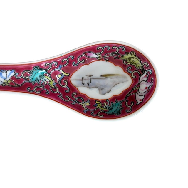 Mid-Century Min Shou Jingdezhen Porcelain Soup Spoons, Set of 8 For Sale - Image 4 of 11