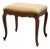 Louis XV Style Walnut Stool with Cabriole Legs and Velvet Seat, France, 1950s For Sale