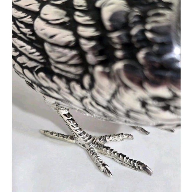 Metal Antique Early 20th Century Continental Silver Bird Model For Sale - Image 7 of 17