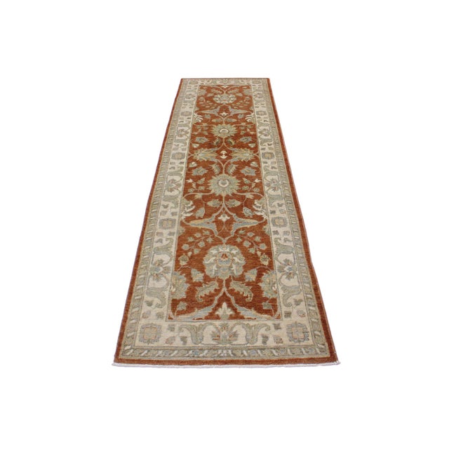 Ziegler 1990's Rust/Ivory Wool Runner Rug- 2'8'' X 8'10'' For Sale In New York - Image 6 of 10