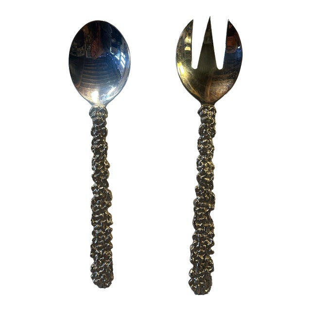 Late 20th Century Michael Aram Salad Serving Set- a Pair For Sale