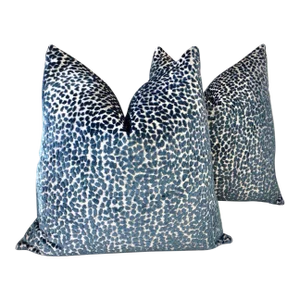 Raised Velvet Jelly Bellies in Sapphire Pillows- a Pair