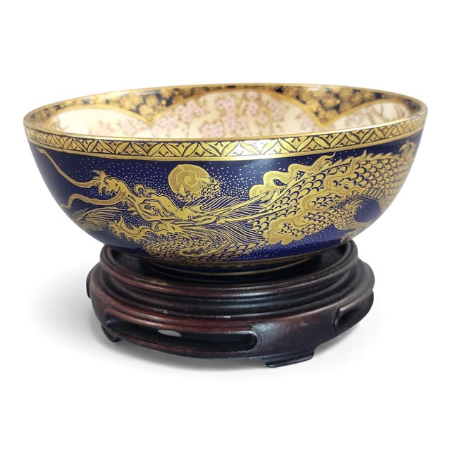 Japanese Satsuma Kyoto Dragon Bowl For Sale - Image 5 of 18