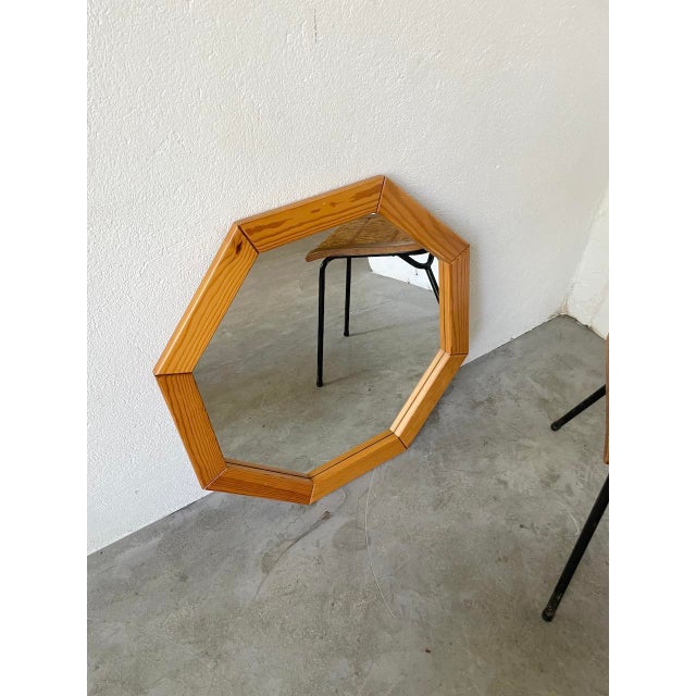 Hexagonal Pine Mirror, 1980s For Sale - Image 12 of 18