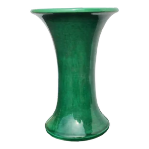 Antique Japanese Oil Slick Green Ceramic Vase Circa 1920s