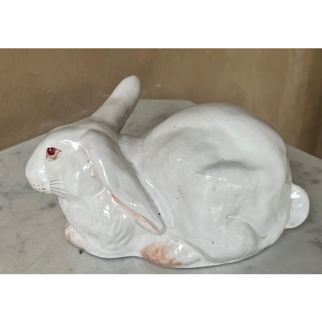 Vintage Hand Painted Italian Terra Cotta Bunny For Sale - Image 4 of 13