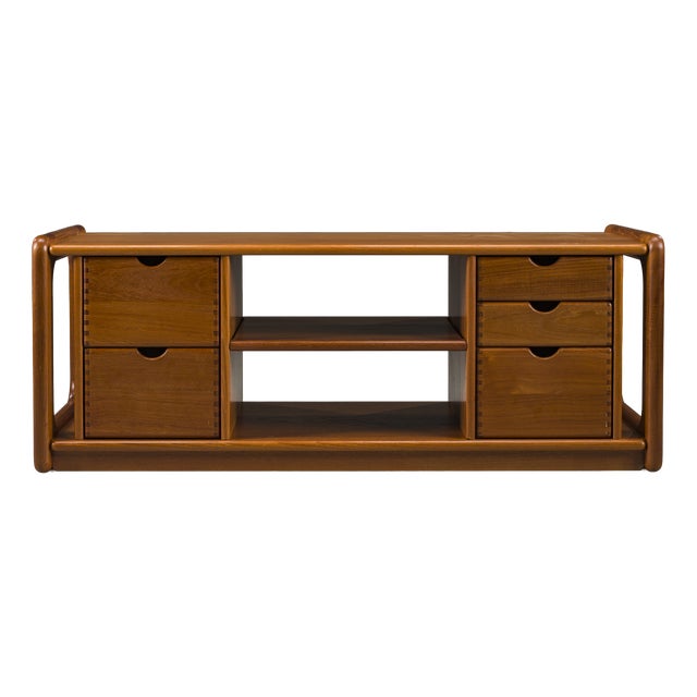 Mid-Century Danish Teak Vinyl Storage Cabinet from Dyrlund, 1960s For Sale