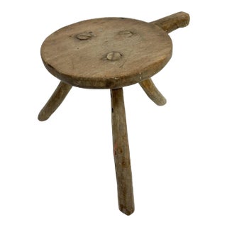 Rustic Mesquite French Milking Stool, Pierre Jeanneret Style, 1900s For Sale