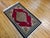 Persian Vintage Qum Area Rug, Hand-Knotted Wool, Geometric Medallion Pattern, 3x5, Red & Navy For Sale - Image 3 of 18