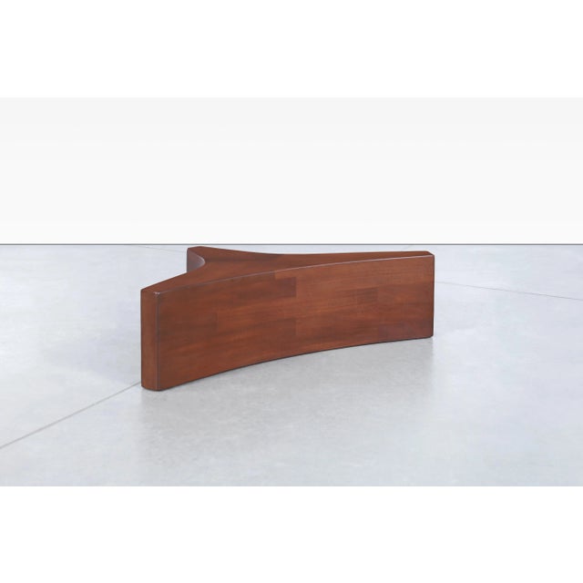 Mid-Century Modern Mid-Century Walnut and Glass Biomorphic Coffee Table by Harvey Probber, 1960s For Sale - Image 3 of 12