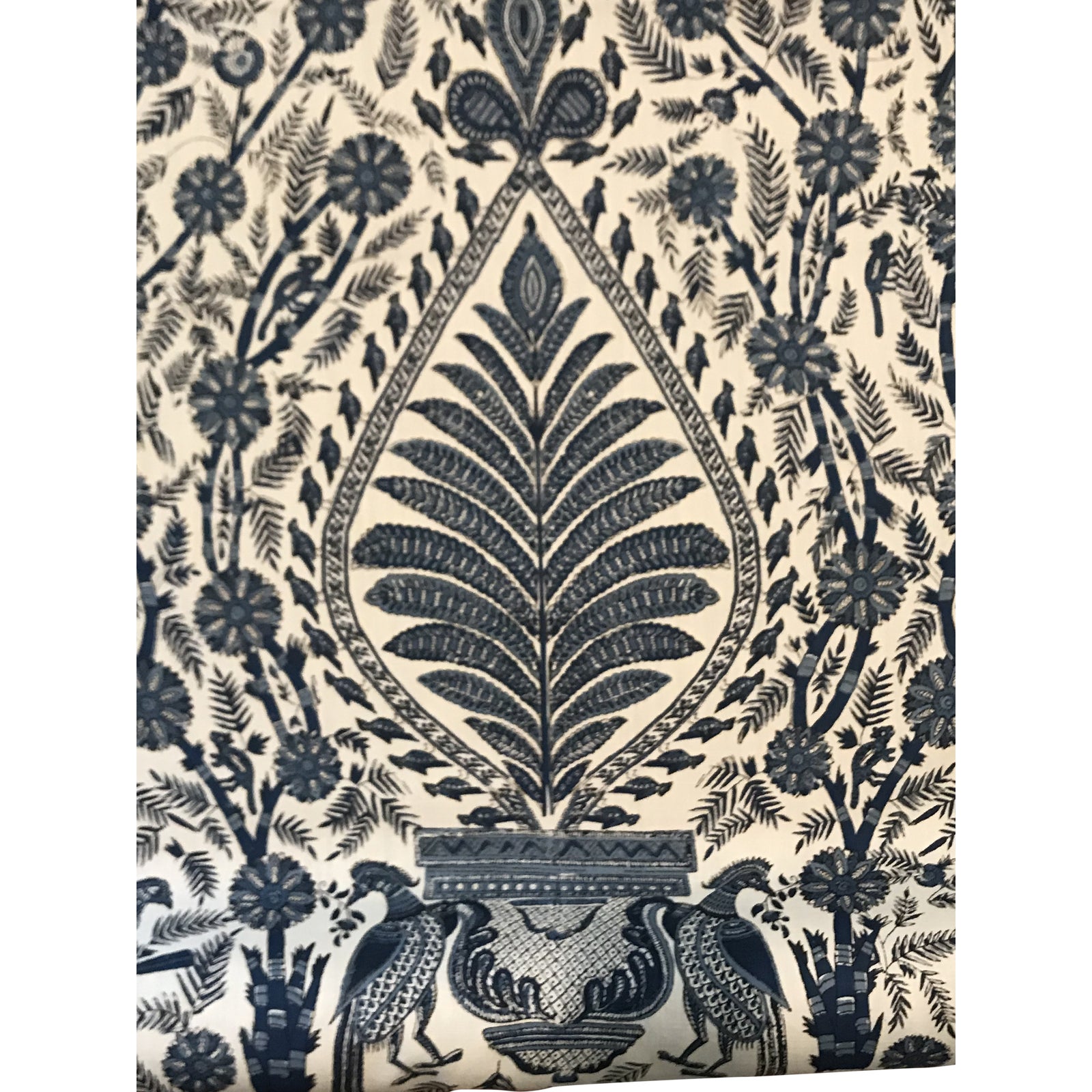 French Anna Thibaut Palampore Cotton Fabric 4 Continuous Yards