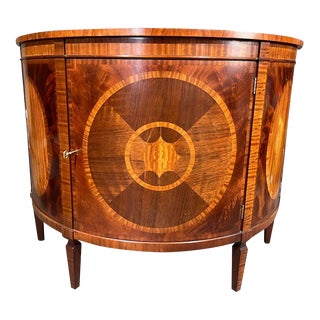 Vintage Baker Furniture Historical Charleston Demi-Lune Cabinet For Sale