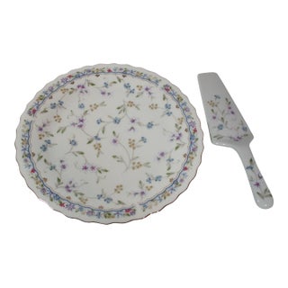 1960s Andre by Sadek Cake Plate and Server- 2 Pieces For Sale