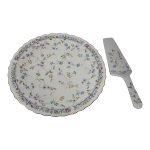 1960s Andre by Sadek Cake Plate and Server- 2 Pieces