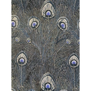 Liberty Fabrics Hera Feather Ladbroke Linen in Lapis 1 6/8 Yards For Sale
