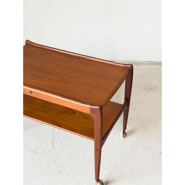 Mid-Century Modern Modern Danish Teak Drinks Trolley attributed to Johannes Andersen, 1960s For Sale - Image 3 of 11
