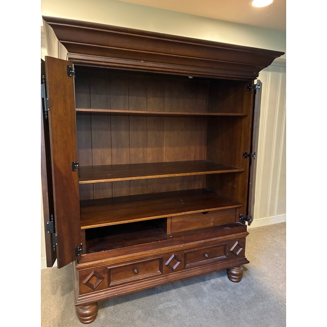 European Style Handcrafted Pine Armoire For Sale In Chicago - Image 6 of 7