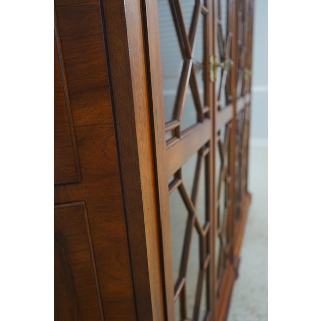 Vintage Large Georgian Style Walnut Bookcase Display Cabinet For Sale - Image 17 of 18