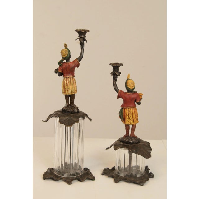 Painted Bronze Figural Candle Holders A Pair Chairish