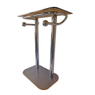 Space Age Chrome and Smoked Glass Console, 1970s For Sale